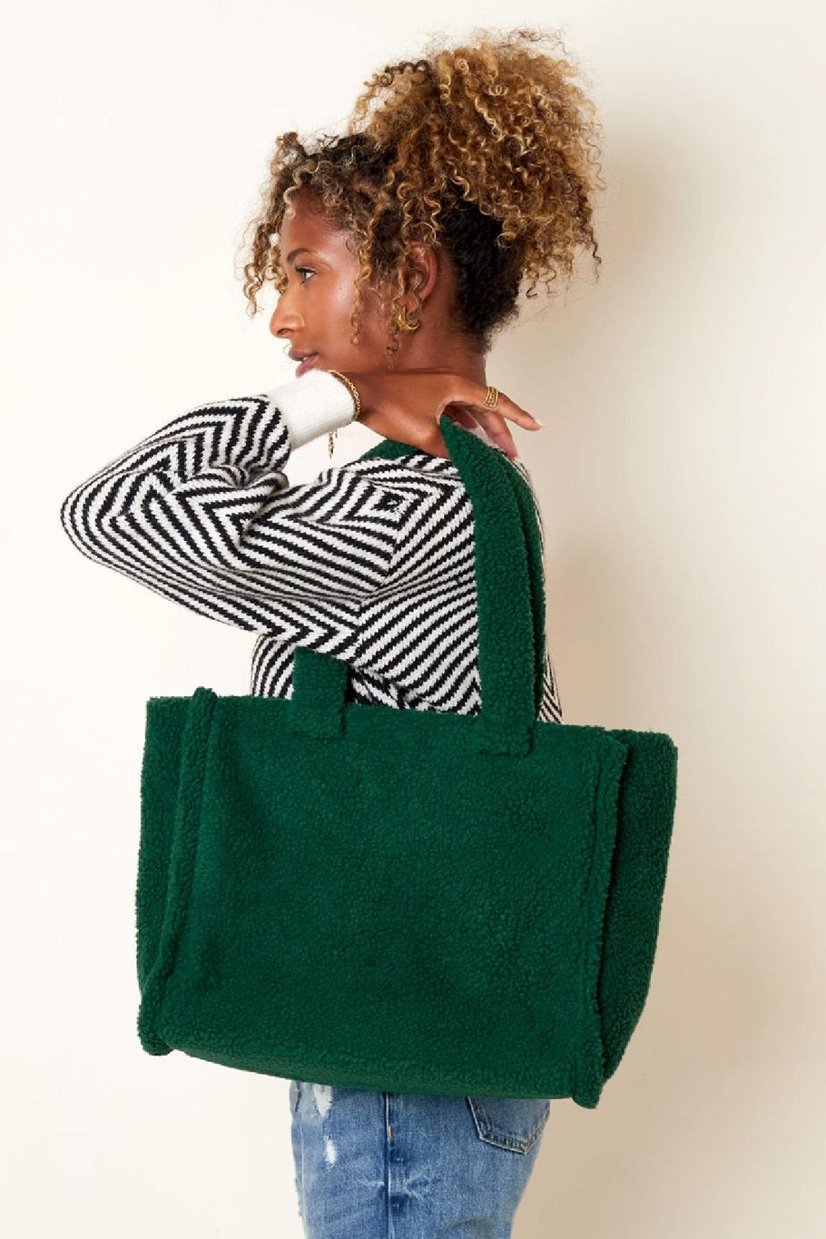 Teddy-Shopper-Tasche Braun Polyester Bild3